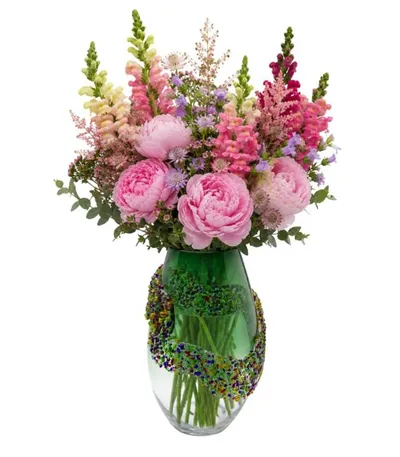 Wazon GLITTER CIRCLE 33 cm - zielony