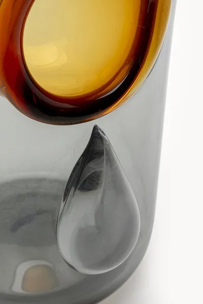 Wazon DRIP 33 cm - szary/brązowy
