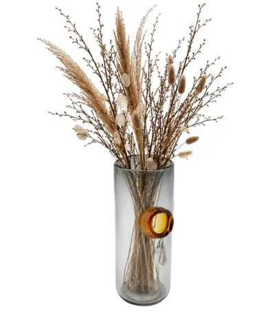 Wazon DRIP 38 cm - szary/brązowy