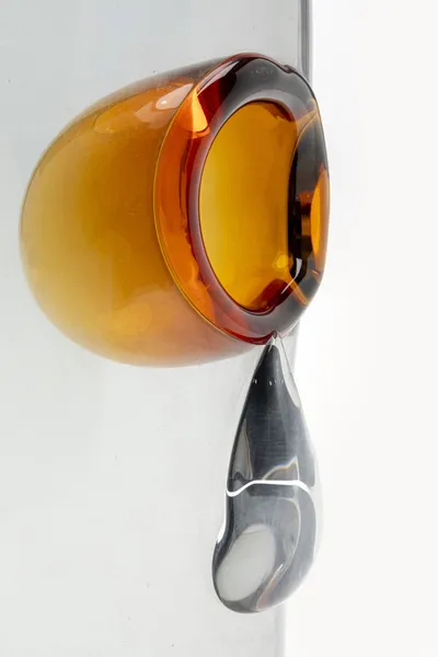 Wazon DRIP 38 cm - szary/brązowy