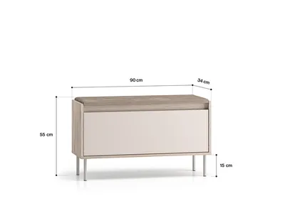 Ławka VOCO 05 90 cm - kaszmir/dąb cremona