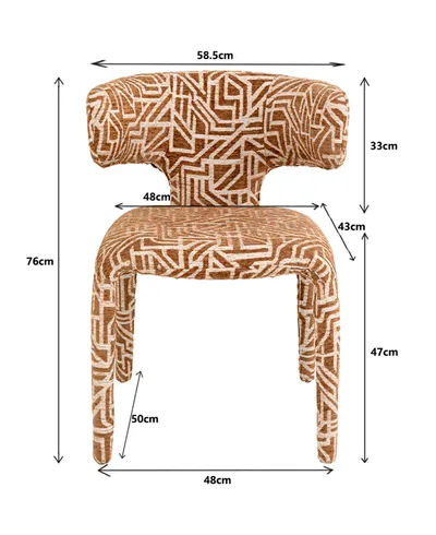 Krzesło tapicerowane TOBI MAZE - brązowy