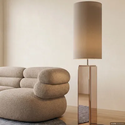 Lampa podłogowa CUBE 130 cm - brązowy/lustrzany