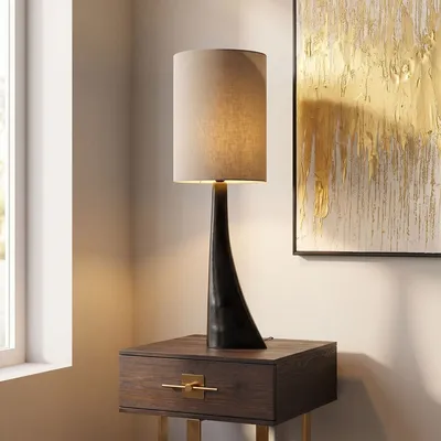 Lampa stołowa FLY - beżowy/czarny
