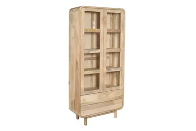 Witryna drewniana 2-drzwiowa z szufladami BARCELONA BC-07-MN - mango naturalne