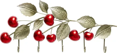 Wieszak ścienny CHERRIES - zielony/czerwony