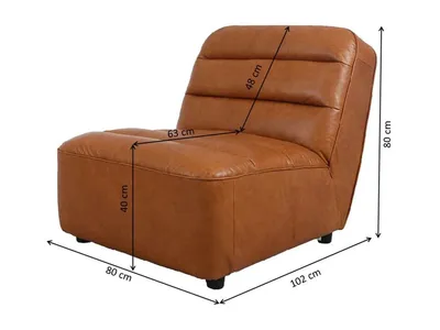 Element sofy modułowej MODI COGNAC skóra naturalna - brązowy
