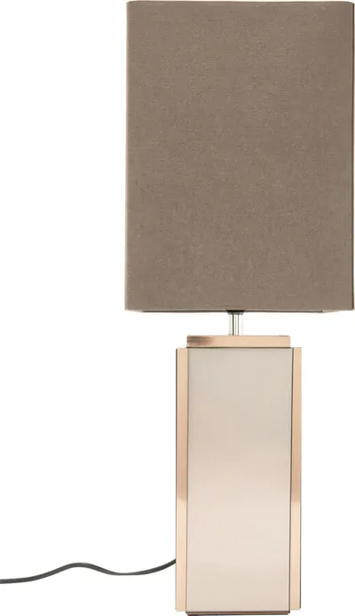Lampa stołowa CUBE 60 cm - brązowy/lustrzany