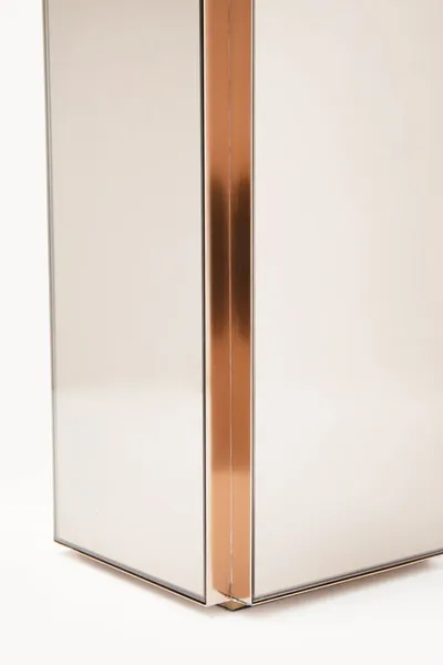 Lampa stołowa CUBE 60 cm - brązowy/lustrzany