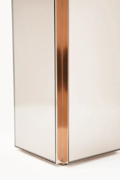 Lampa stołowa CUBE 60 cm - brązowy/lustrzany