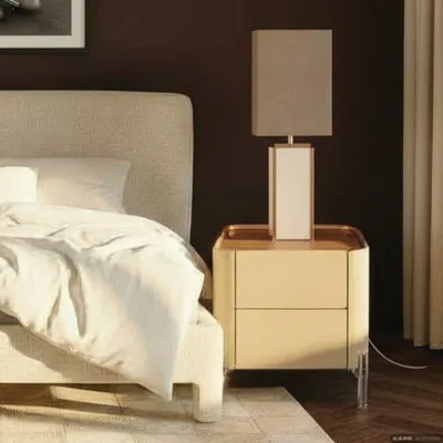 Lampa stołowa CUBE 60 cm - brązowy/lustrzany