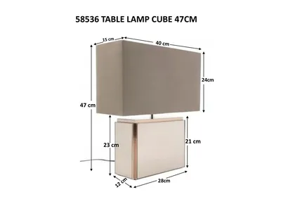 Lampa stołowa CUBE 47 cm - brązowy/lustrzany