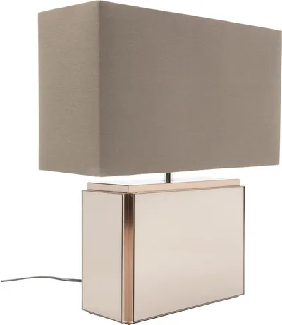 Lampa stołowa CUBE 47 cm - brązowy/lustrzany