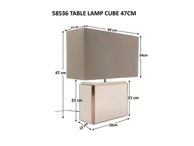 Lampa stołowa CUBE 47 cm - brązowy/lustrzany