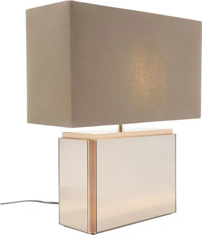 Lampa stołowa CUBE 47 cm - brązowy/lustrzany