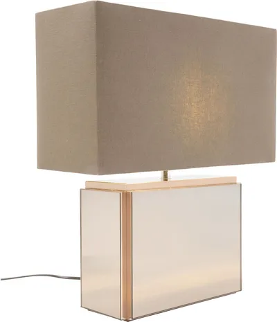 Lampa stołowa CUBE 47 cm - brązowy/lustrzany