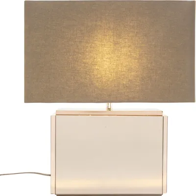 Lampa stołowa CUBE 47 cm - brązowy/lustrzany