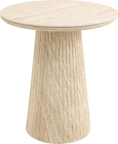 Stolik boczny okrągły ALMA 50 cm - beżowy