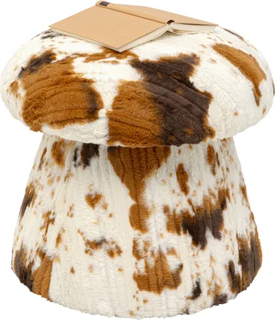 Pufa MUSHROOM COW - brązowy/biały
