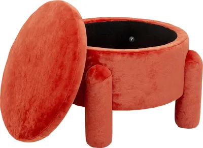Pufa ze schowkiem STORAGE ORANGE - pomarańczowy