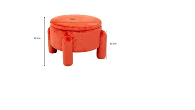 Pufa ze schowkiem STORAGE ORANGE - pomarańczowy