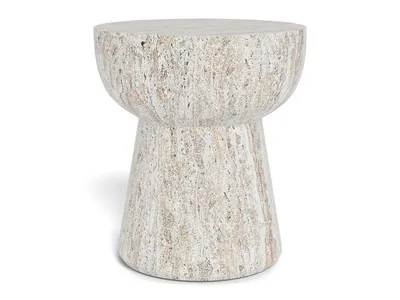 Stolik boczny okrągły CABRA 40 cm - beżowy