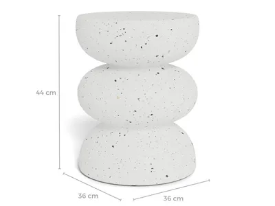 Stolik boczny okrągły INCA 36 cm - biały