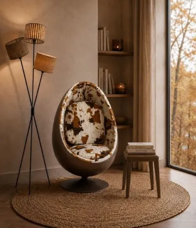Fotel obrotowy EYE BALL COW - brązowy