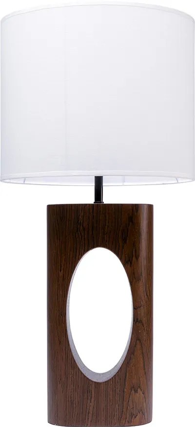 Lampa stołowa SURI - biały/brązowy
