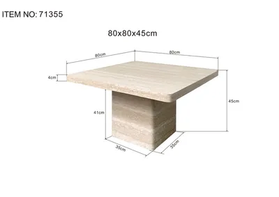 Stolik kawowy TRAVI 80x80 - beżowy