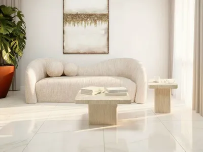 Stolik kawowy TRAVI 80x80 - beżowy