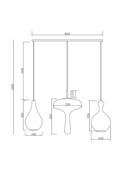 Lampa wisząca GOCCIA 100 cm - szary/srebrny