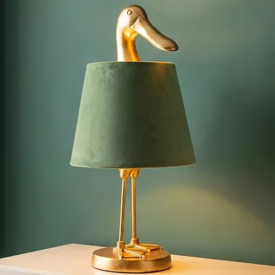 Lampa stołowa DUCK - zielony/złoty