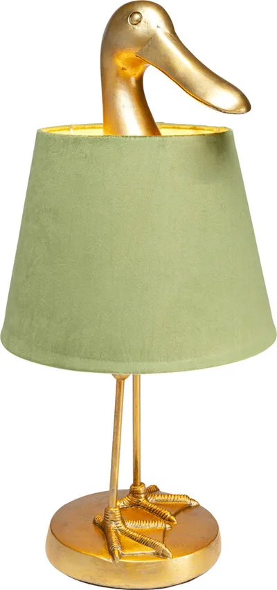 Lampa stołowa DUCK - zielony/złoty