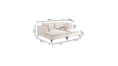 Sofa z głębokim siedziskiem JIMMY - kremowy