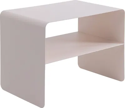 Stolik metalowy z półką LOUNGE S 58x37 - kremowy
