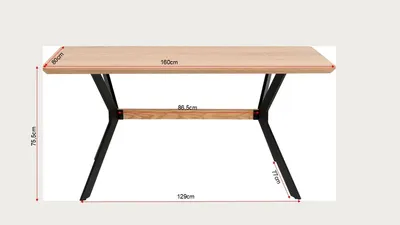 Stół MIDTOWN OAK 160x80 - naturalny/czarny