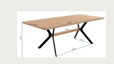 Stół MIDTOWN OAK 220x100 - naturalny/czarny