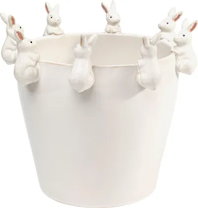 Wazon CUTE BUNNIES 31 cm - biały