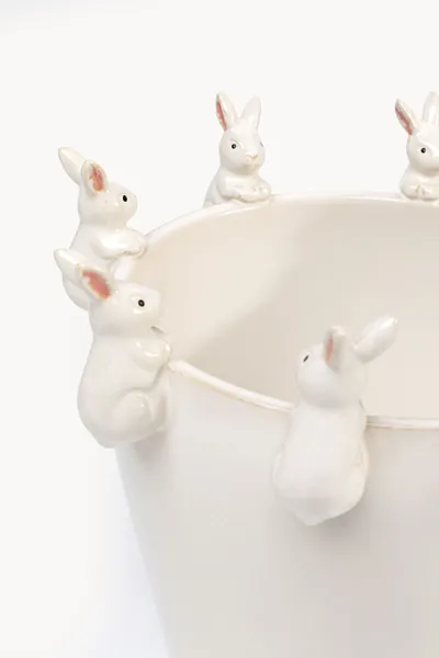 Wazon CUTE BUNNIES 31 cm - biały