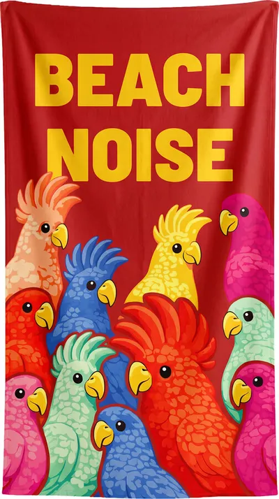 Ręcznik plażowy EXOTIC BIRDS 90x170 - czerwony
