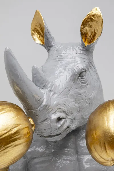 Skarbonka RHINO BOXER 30 cm - szary/złoty