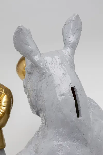 Skarbonka RHINO BOXER 30 cm - szary/złoty