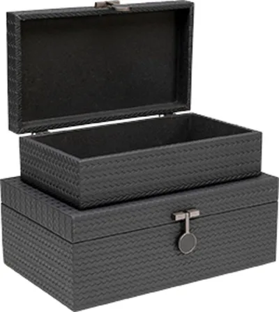 Zestaw dwóch pojemników BOX KEY - szary