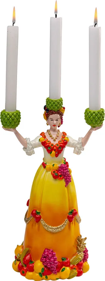 Świecznik PINEAPPLE LADY 36 cm - wielokolorowy