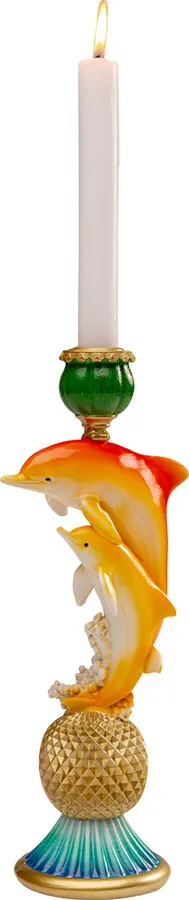 Świecznik DOLPHIN FAMILY 30 cm - wielokolorowy