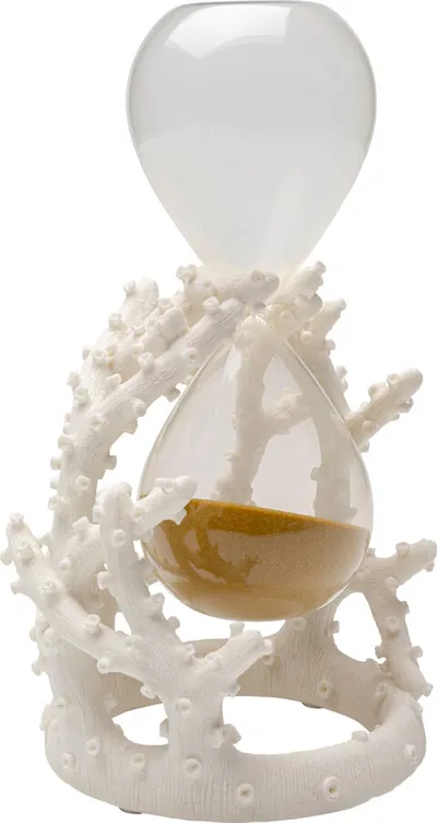 Klepsydra TIME FLIES 25 cm - biały