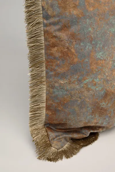 Poduszka dekoracyjna ANTIQUE FRINGE 55x55 - złoty/niebieski