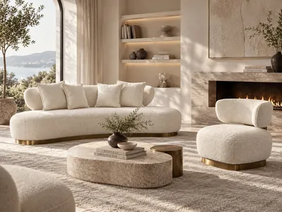 Sofa 3-osobowa NUA N71 boucle - biały ecru
