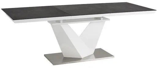 Stół rozkładany ALARAS II 160/220x90 - biały/czarny